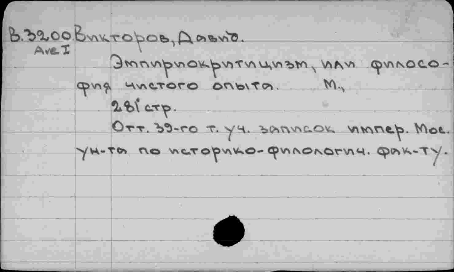 ﻿Ave.1	V
jKinv>y\nQ\k^ViT'AU,\AWsi \fthvi (^>\ANOCO-‘АчлС.ТОГО ОГ\Ъ\Т<Л.
. îi%A с.т^>.	......
Стт. Ъ^-ro т. уч. •bcsvvvsc.o^ 'zivnvxey». V\©t. ух-то> 0.0 SAUTOP^^O- qj>V\r\Ob.Or\A4. Ç>(AV4-Ty.